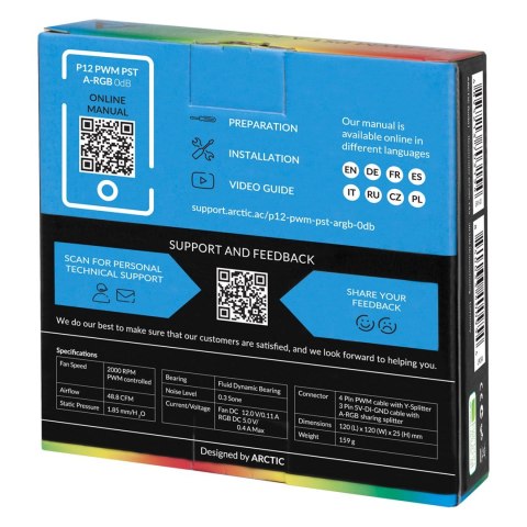Wentylator ARCTIC P12 PWM PST A-RGB 0dB (Black) Wentylator ARCTIC P12 PWM PST A-RGB 0dB (Black)