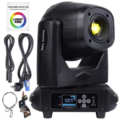 LIGHT4ME Focus 100 Spot Pryzma - głowica ruchoma LED LIGHT4ME Focus 100 Spot Pryzma - głowica ruchoma LED