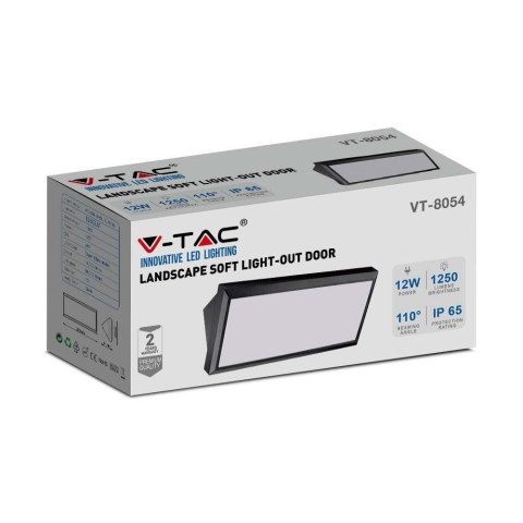 Oprawa ścienna LED V-TAC VT-8054 ukośna 12W IP65 4000K 1250lm (SKU 6808) Czarny Oprawa ścienna LED V-TAC VT-8054 ukośna 12W IP65 4000K 1250lm (SKU 6808) Czarny
