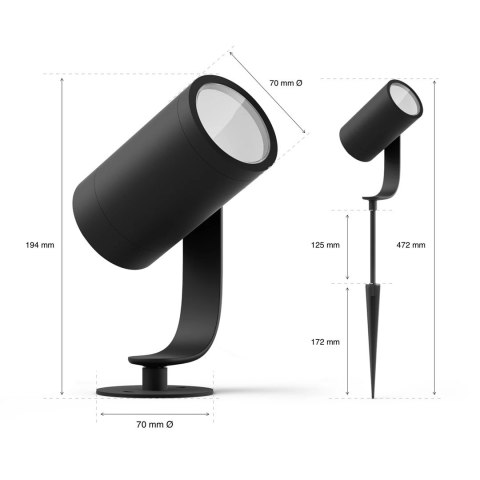 Philips Hue White and color ambiance Zewnętrzny reflektor Lily Philips Hue White and color ambiance Zewnętrzny reflektor Lily