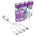 Ansmann 1311-0028 bateria do użytku domowego Bateria do ponownego naładowania AAA Litowo-jonowa (Li-Ion)