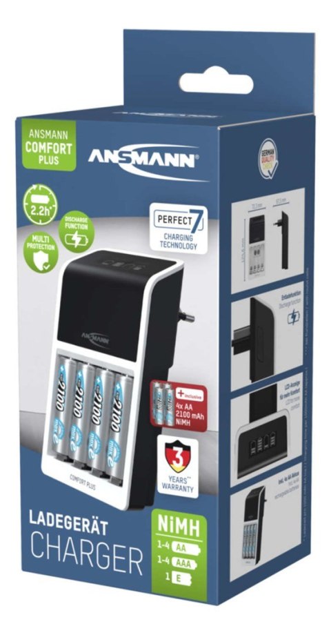 Ansmann Comfort Plus ładowarka z 4xAA2100 Akku 1001-0094-01 Ansmann Comfort Plus ładowarka z 4xAA2100 Akku 1001-0094-01