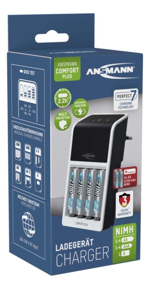 Ansmann Comfort Plus ładowarka z 4xAA2100 Akku 1001-0094-01 Ansmann Comfort Plus ładowarka z 4xAA2100 Akku 1001-0094-01