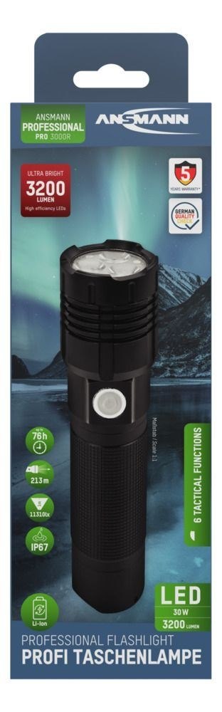 Ansmann Pro 3000R degiklio metalas, 3 x 10 W LED Ansmann Pro 3000R degiklio metalas, 3 x 10 W LED