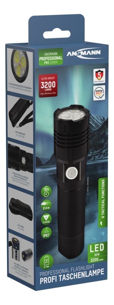 Ansmann Pro 3000R degiklio metalas, 3 x 10 W LED Ansmann Pro 3000R degiklio metalas, 3 x 10 W LED