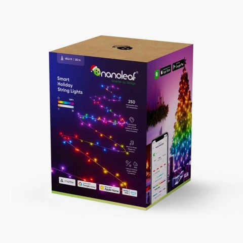 Inteligentny łańcuch świetlny NANOLEAF 1D STARTER KIT 250 LED 20 m IP44 (NF084K02-20XLS) Inteligentny łańcuch świetlny NANOLEAF 1D STARTER KIT 250 LED 20 m IP44 (NF084K02-20XLS)