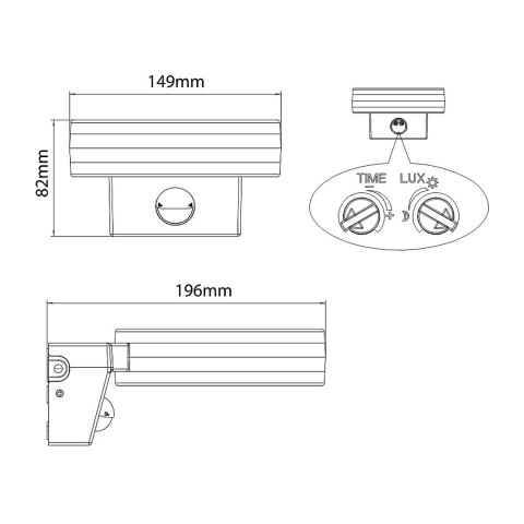 Lampa LED Maclean, ścienna, z czujnikiem PIR, PC+ALU, 20W, 1700lm, IP65, Neutral White 4000K, szara, MCE365 Lampa LED Maclean, ścienna, z czujnikiem PIR, PC+ALU, 20W, 1700lm, IP65, Neutral White 4000K, szara, MCE365