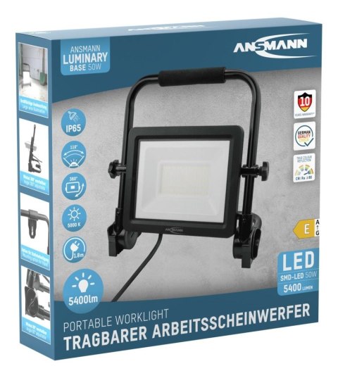 Lampa przemysłowa Ansmann FL50W-AC Industrial light EEC E (A - G) 50 W 5400 lm Daylight white 1600-0627 Lampa przemysłowa Ansmann FL50W-AC Industrial light EEC E (A - G) 50 W 5400 lm Daylight white 1600-0627