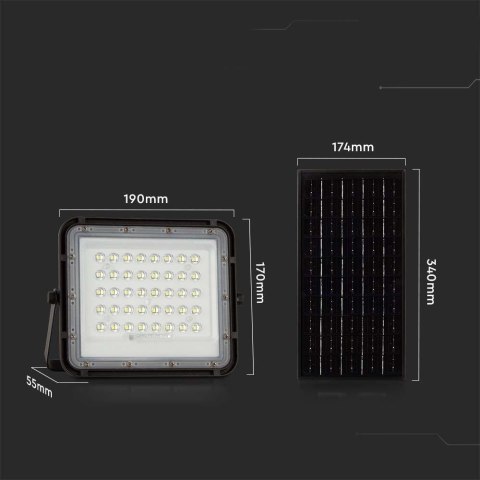 Projektor LED Solarny V-TAC 10W Pilot, AUTO, Timer, IP65 Czarny VT-80W 4000K 800lm Projektor LED Solarny V-TAC 10W Pilot, AUTO, Timer, IP65 Czarny VT-80W 4000K 800lm
