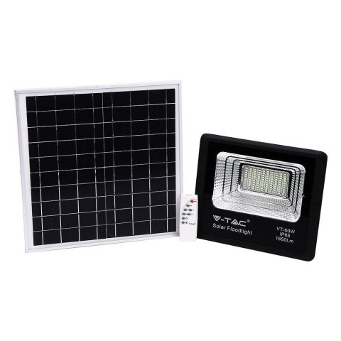 Projektor LED Solarny V-TAC 20W Czarny IP65, Pilot, Timer VT-60W 6000K 1650lm Projektor LED Solarny V-TAC 20W Czarny IP65, Pilot, Timer VT-60W 6000K 1650lm