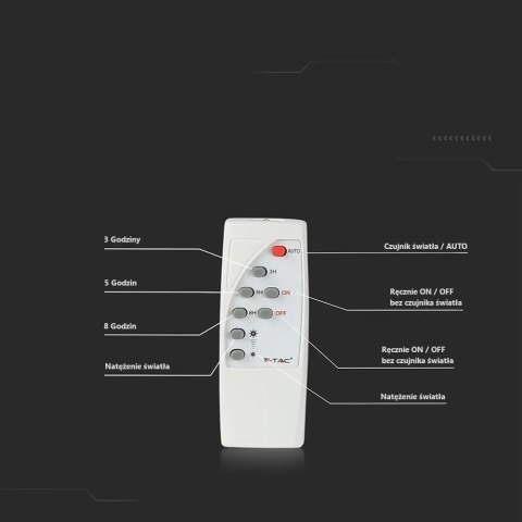 Projektor LED Solarny V-TAC 40W Czarny IP65, Pilot, Timer VT-200W 4000K 3100lm Projektor LED Solarny V-TAC 40W Czarny IP65, Pilot, Timer VT-200W 4000K 3100lm