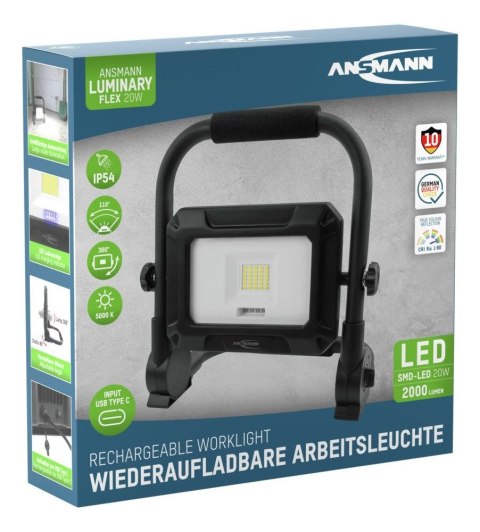 Przenośne światło przemysłowe Ansmann FL20W-R 20 W 2000 lm Daylight white Przenośne światło przemysłowe Ansmann FL20W-R 20 W 2000 lm Daylight white