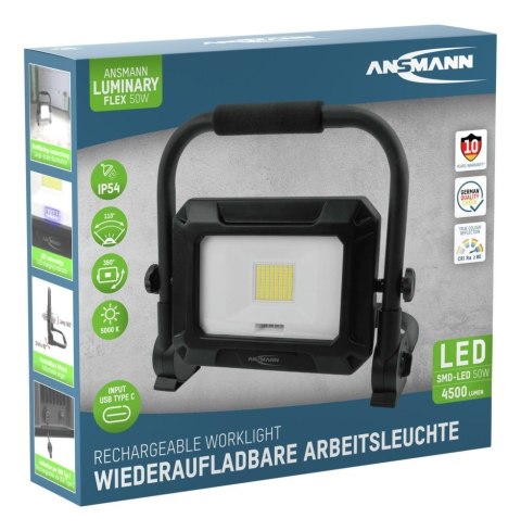 Przenośne światło przemysłowe Ansmann FL50W-R 50 W 4500 lm światło dzienne Przenośne światło przemysłowe Ansmann FL50W-R 50 W 4500 lm światło dzienne