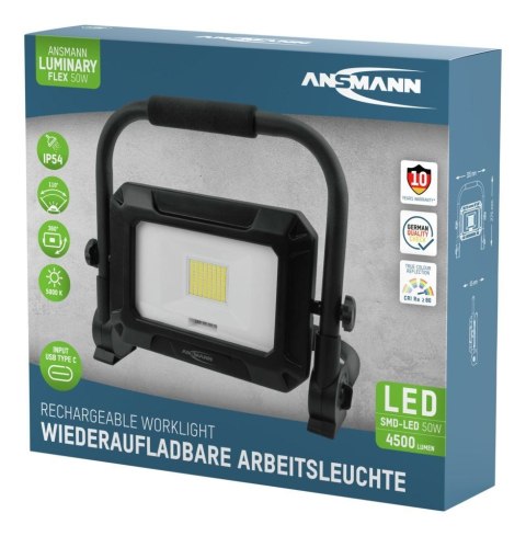 Przenośne światło przemysłowe Ansmann FL50W-R 50 W 4500 lm światło dzienne Przenośne światło przemysłowe Ansmann FL50W-R 50 W 4500 lm światło dzienne