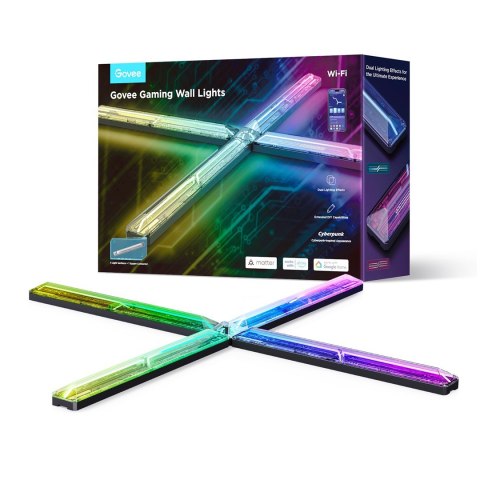 Govee H6063 Gaming Wall Light | Oświetlenie LED | RGBIC, 2.4GHz Wi-Fi + Bluetooth Govee H6063 Gaming Wall Light | Oświetlenie LED | RGBIC, 2.4GHz Wi-Fi + Bluetooth
