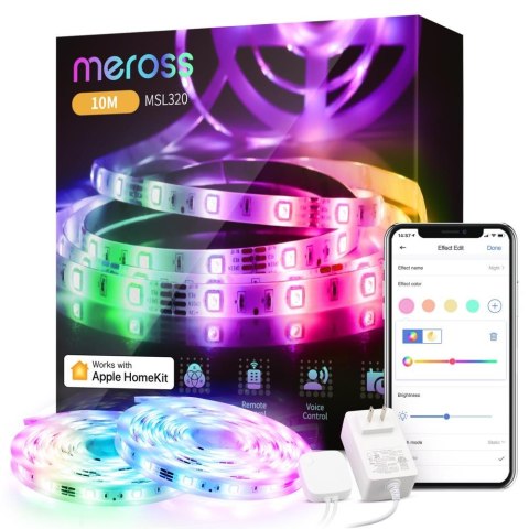 Meross MSL320 lampki taśmowe led Taśma led uniwersalna 5 mm Meross MSL320 lampki taśmowe led Taśma led uniwersalna 5 mm