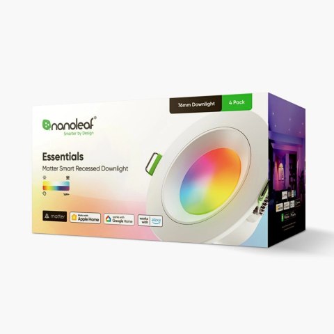 Nanoleaf NF080D02-4W3 inteligentne oświetlenie Inteligentne oświetlenie punktowe Bluetooth Nanoleaf NF080D02-4W3 inteligentne oświetlenie Inteligentne oświetlenie punktowe Bluetooth