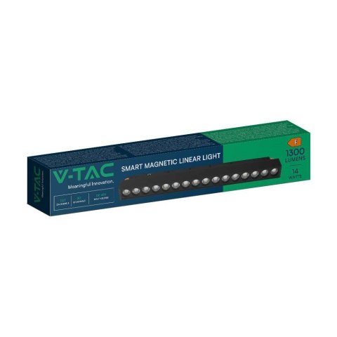 Oprawa Szynosystemu 48V V-TAC 14W LED SMART WiFi TRACKLIGHT 3w1 Czarna VT-3614 2700K-6400K 1300lm Oprawa Szynosystemu 48V V-TAC 14W LED SMART WiFi TRACKLIGHT 3w1 Czarna VT-3614 2700K-6400K 1300lm