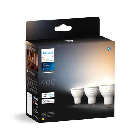 Philips Hue White ambiance Inteligentny reflektor punktowy GU10 (3 szt.) Philips Hue White ambiance Inteligentny reflektor punktowy GU10 (3 szt.)