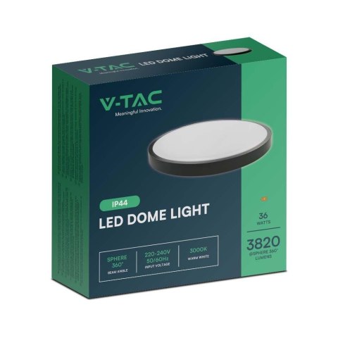 Plafon V-TAC VT-8630B natynkowy 36W LED IP44 42cm 4000K 3820lm (SKU 76401) Czarny Plafon V-TAC VT-8630B natynkowy 36W LED IP44 42cm 4000K 3820lm (SKU 76401) Czarny
