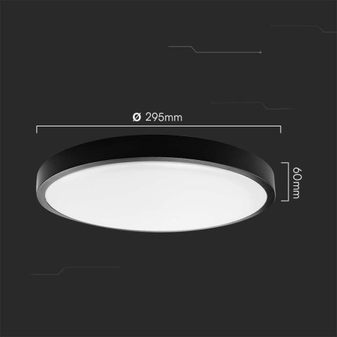 Plafon V-TAC VT-8630B natynkowy 36W LED IP44 42cm 4000K 3820lm (SKU 76401) Czarny Plafon V-TAC VT-8630B natynkowy 36W LED IP44 42cm 4000K 3820lm (SKU 76401) Czarny