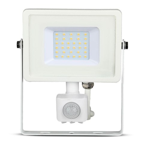 Projektor LED V-TAC VT-30-S-W 30W SAMSUNG CHIP Czujnik ruchu 6400K 2400lm (SKU 459) Biały