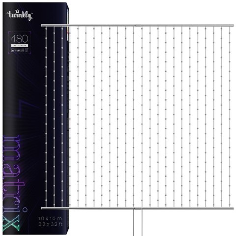 Twinkly Matrix - 480 RGB LED Lampki w kształcie pereł, przezroczysty przewód, 3.3x3.3ft typ wtyczki F Twinkly Matrix - 480 RGB LED Lampki w kształcie pereł, przezroczysty przewód, 3.3x3.3ft typ wtyczki F