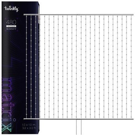 Twinkly Matrix - 480 RGB LED Lampki w kształcie pereł, przezroczysty przewód, 3.3x3.3ft typ wtyczki F Twinkly Matrix - 480 RGB LED Lampki w kształcie pereł, przezroczysty przewód, 3.3x3.3ft typ wtyczki F