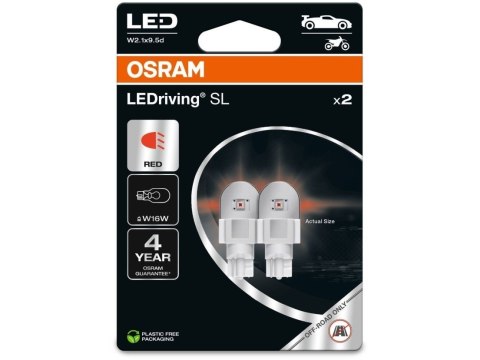 Żarówka LED (Blister 2szt.) W16W 12V 1,4W W2,1X9,5D bez homologacji drogowej LEDriving SL, czerwona