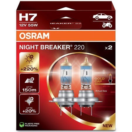 ŻARÓWKA HALOGENOWA DO SAMOCHODU OSRAM NIGHT BREAKER 220 H7 2 szt.