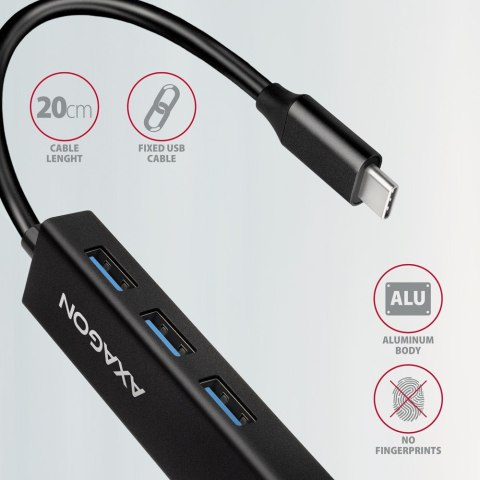 Axagon HMC-GL3A USB-C-Hub 3x USB-A Gbit-LAN schwarz USB 3.2 Gen 1 (3.1 Gen 1) Type-C 5000 Mbit/s Czarny Axagon HMC-GL3A USB-C-Hub 3x USB-A Gbit-LAN schwarz USB 3.2 Gen 1 (3.1 Gen 1) Type-C 5000 Mbit/s Czarny