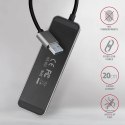 Axagon HUE-MSA Superspeed USB-A Switch Hub 4x USB 3.0 aktiv - 20cm schwarz USB 3.2 Gen 1 (3.1 Gen 1) Type-A 5000 Mbit/s Szary