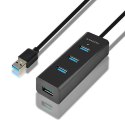Axagon HUE-S2BL huby i koncentratory USB 3.2 Gen 1 (3.1 Gen 1) Type-A 5000 Mbit/s Czarny