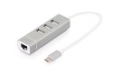 Digitus 3-portowy hub USB 2.0 i adapter LAN Fast Ethernet ze złączem Type-C™
