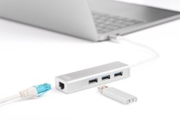 Digitus Hub USB 3.0 Type-C™ z Gigabit Ethernet