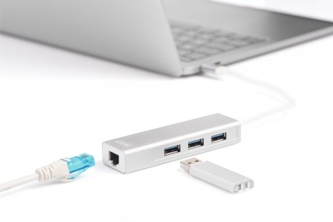 Digitus Hub USB 3.0 Type-C™ z Gigabit Ethernet