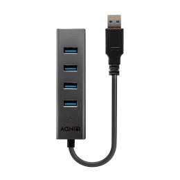 Lindy 43324 huby i koncentratory USB 3.2 Gen 1 (3.1 Gen 1) Type-A 5000 Mbit/s Czarny