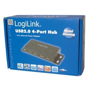 LogiLink UA0141A huby i koncentratory 480 Mbit/s Czarny
