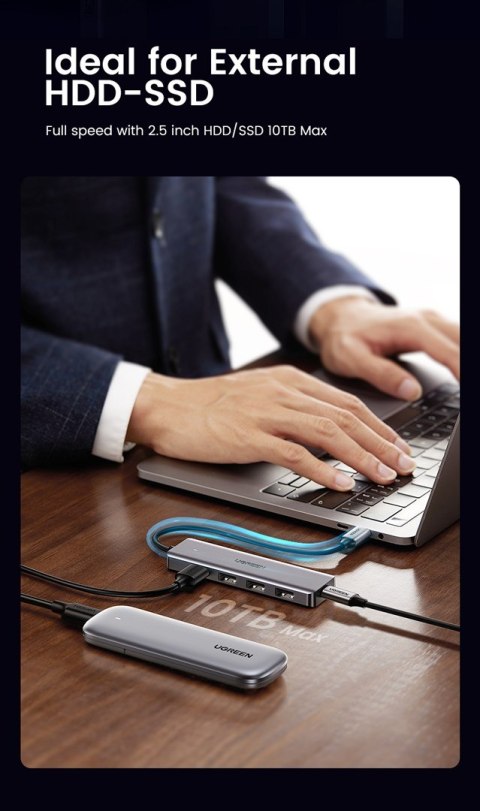 Ugreen 70336 huby i koncentratory USB 3.2 Gen 1 (3.1 Gen 1) Type-C 5000 Mbit/s