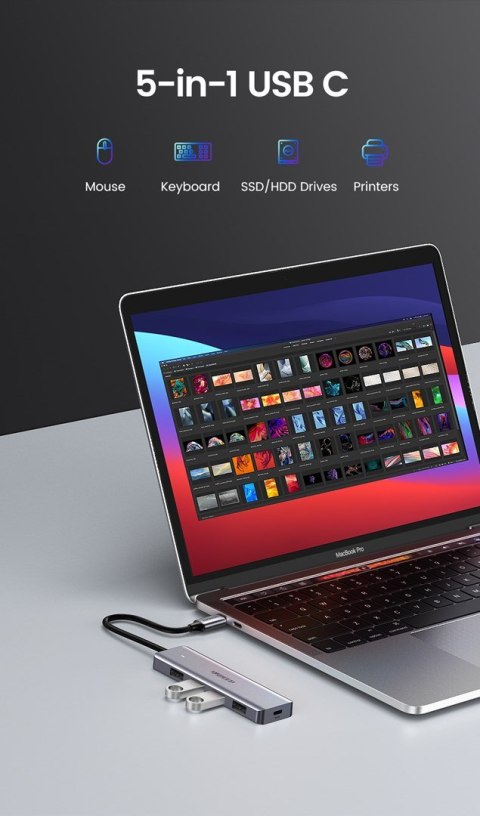 Ugreen 70336 huby i koncentratory USB 3.2 Gen 1 (3.1 Gen 1) Type-C 5000 Mbit/s