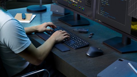 Klawiatura Logitech MX Keys S Uniwersalna RF Wireless + Bluetooth QWERTY Amerykański międzynarodowy Grafitowy