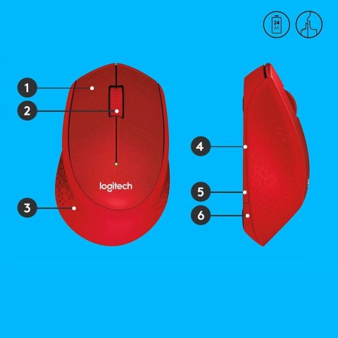 Mysz Logitech M330 Silent Plus Red Mysz Logitech M330 Silent Plus Red