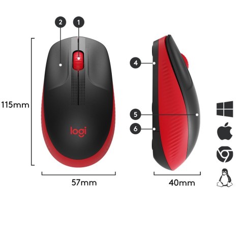 Logitech M190 myszka RF Wireless Optyczny 1000 DPI Oburęczny Logitech M190 myszka RF Wireless Optyczny 1000 DPI Oburęczny
