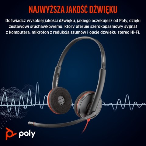 Poly Blackwire 3220 Stereo USB-C Black Headset +USB-C/A Adapter (Bulk) Poly Blackwire 3220 Stereo USB-C Black Headset +USB-C/A Adapter (Bulk)