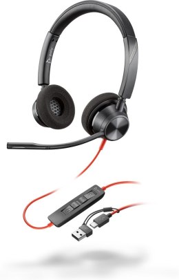 Poly Blackwire 3320 Stereo USB-C Headset +USB-C/A Adapter