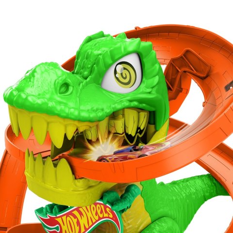 Hot Wheels City Zakręcony tor Remiza T-Rexa JBM73 MATTEL