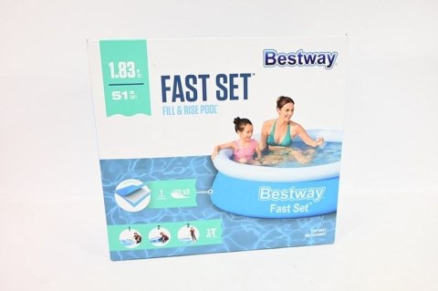 Bestway 57392 basen zewnętrzny naziemny Basen nadmuchiwany W kształcie okręgu 940 l Niebieski Bestway 57392 basen zewnętrzny naziemny Basen nadmuchiwany W kształcie okręgu 940 l Niebieski