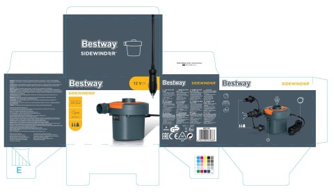 Elektryczna pompa powietrza Bestway 62142, 0,032 bar, 490 l/min Elektryczna pompa powietrza Bestway 62142, 0,032 bar, 490 l/min
