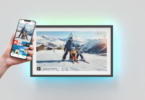 Ramka na zdjęcia Denver PFF-1081 z FRAMEO z podświetleniem czarna