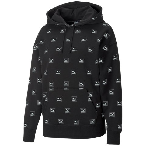 Bluza damska Puma Brand Love AOP Hoodie FL czarna 535706 01 Bluza damska Puma Brand Love AOP Hoodie FL czarna 535706 01
